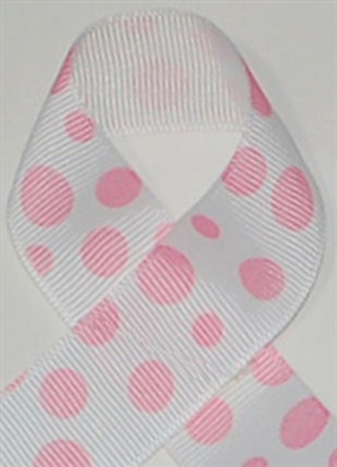 White with Pink Retro Polka Dots