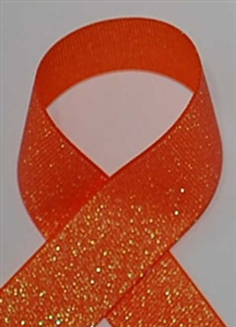 Tangerine Glitter Grosgrain Ribbon