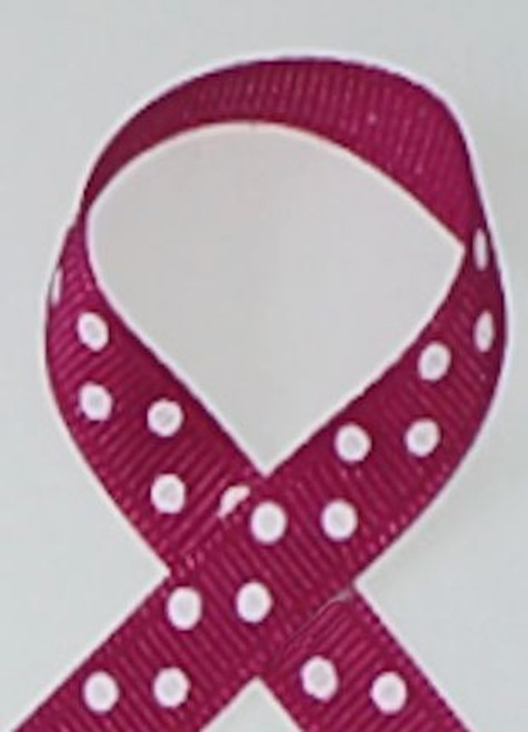 Festive Fuschia swiss dot ribbon - hair bow supplies