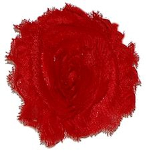 Red shabby chiffon flowers for headbands and crafts