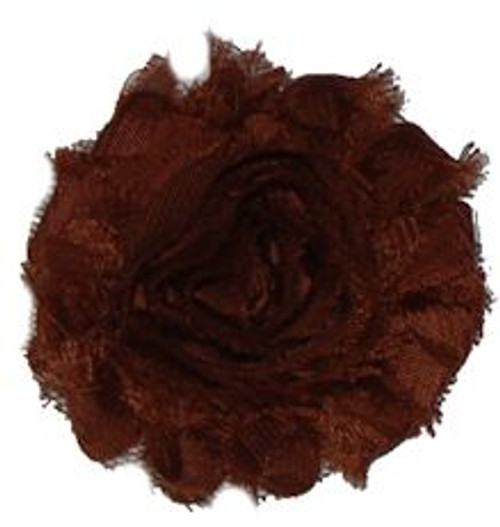 Brown shabby chiffon flowers for headbands and crafts