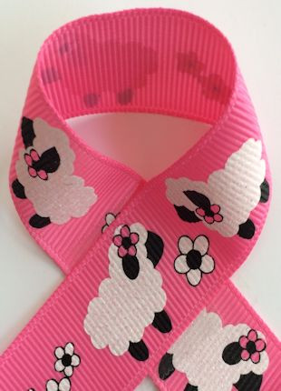 Bo Peep Sheep Glitter Printed Craft Ribbon