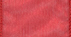 Red Wired Chiffon Ribbon #609