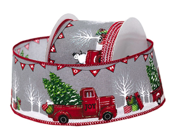 Snowman Truck Wired Ribbon #7728.60/10-631