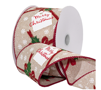 Merry Christmas Tags Ribbon #7814.60/10-609