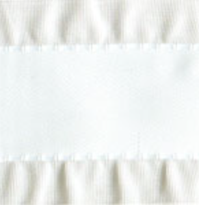 White Double Ruffle Ribbon #601
