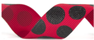 Red and Black Glitter Polka Dot Ribbon #609