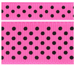 Hot Pink and Black Swiss Dots #617