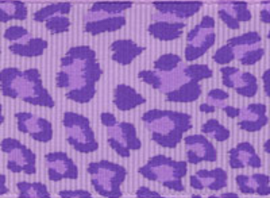 Lilac Leopard Print Grosgrain Ribbon #611