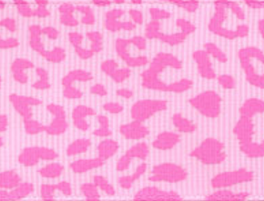Pink Leopard Print Grosgrain Ribbon #022