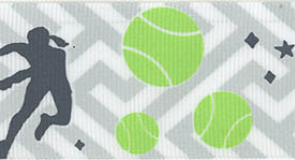 Tennis Printed Ribbon - Grosgrain #099