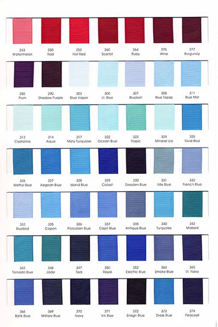Solid Grosgrain Color Card
