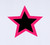 pink and black windshield star decal packed in shrink-wrapped packs of a dozen (12)