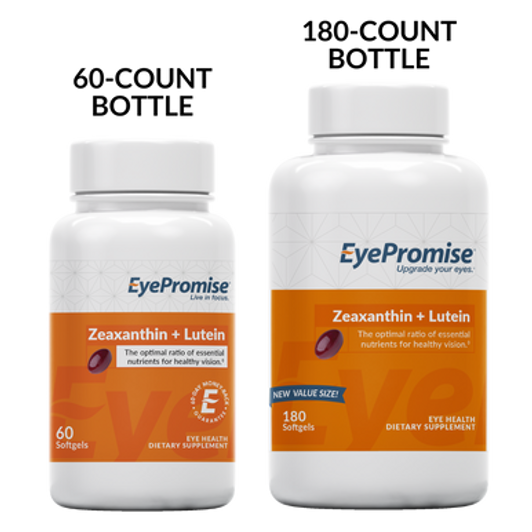 Zeaxanthin + Lutein comes in 30 day and 90 day supply bottles.