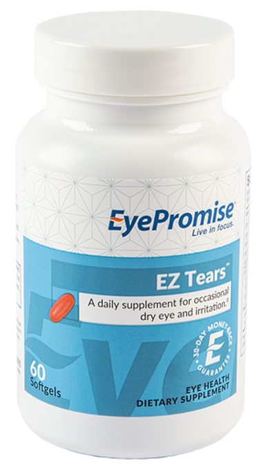 EyePromise EZ Tears is an eye vitamin guaranteed to relieve occasional dry eye symptoms in 30 days or less.