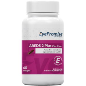 EyePromise AREDS 2 Plus Zinc-Free contains all the AREDS 2 ingredients minus zinc and without a multi-vitamin equivalent.