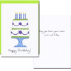 Cover of boxed Business Birthday Card Have Your Cake with hand drawn birthday cake and the words “Happy Birthday” in script. 
Inside reads: “May you have your cake and eat it too!” in black text
