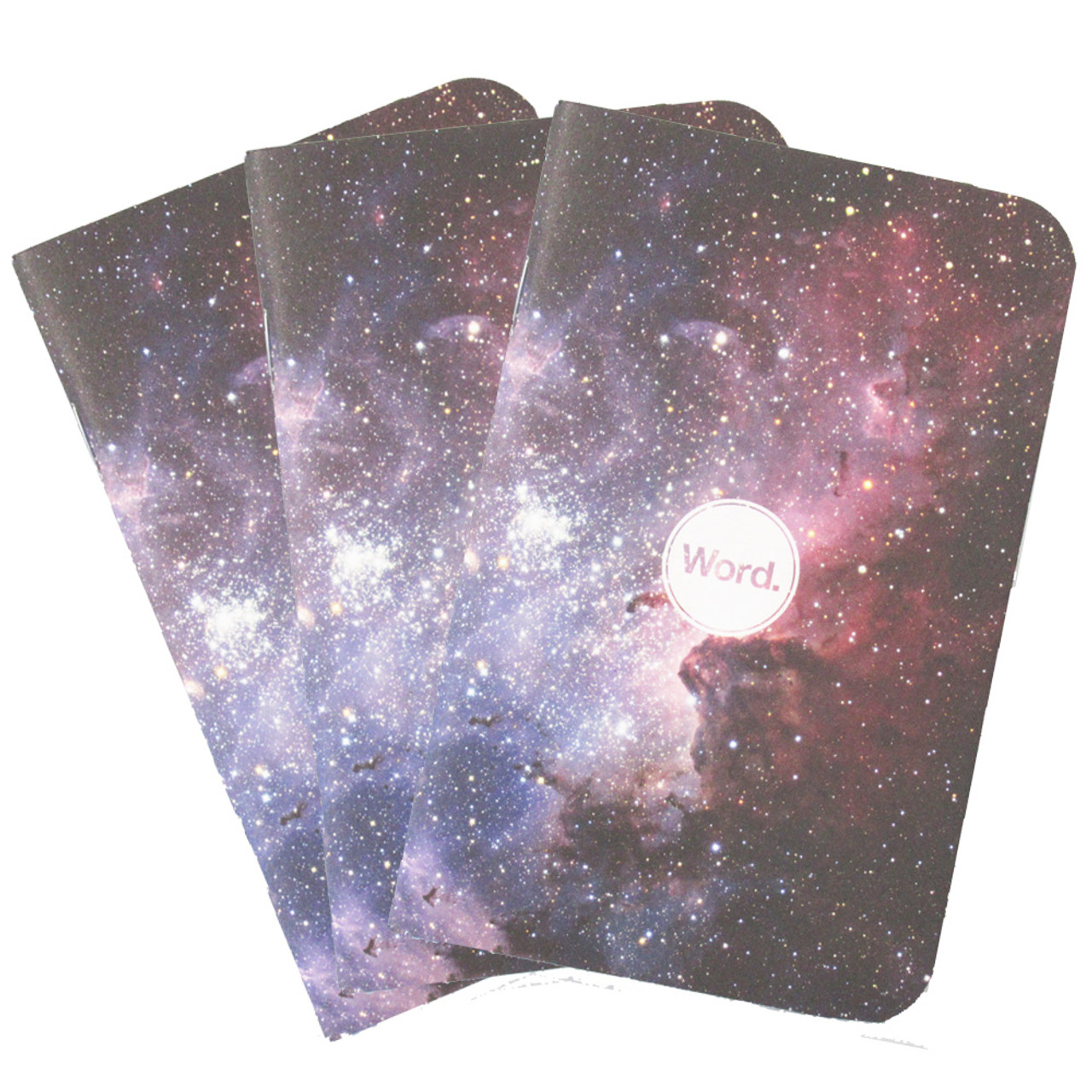 Word Notebooks: Intergalactic - Pack of 3. Made in USA