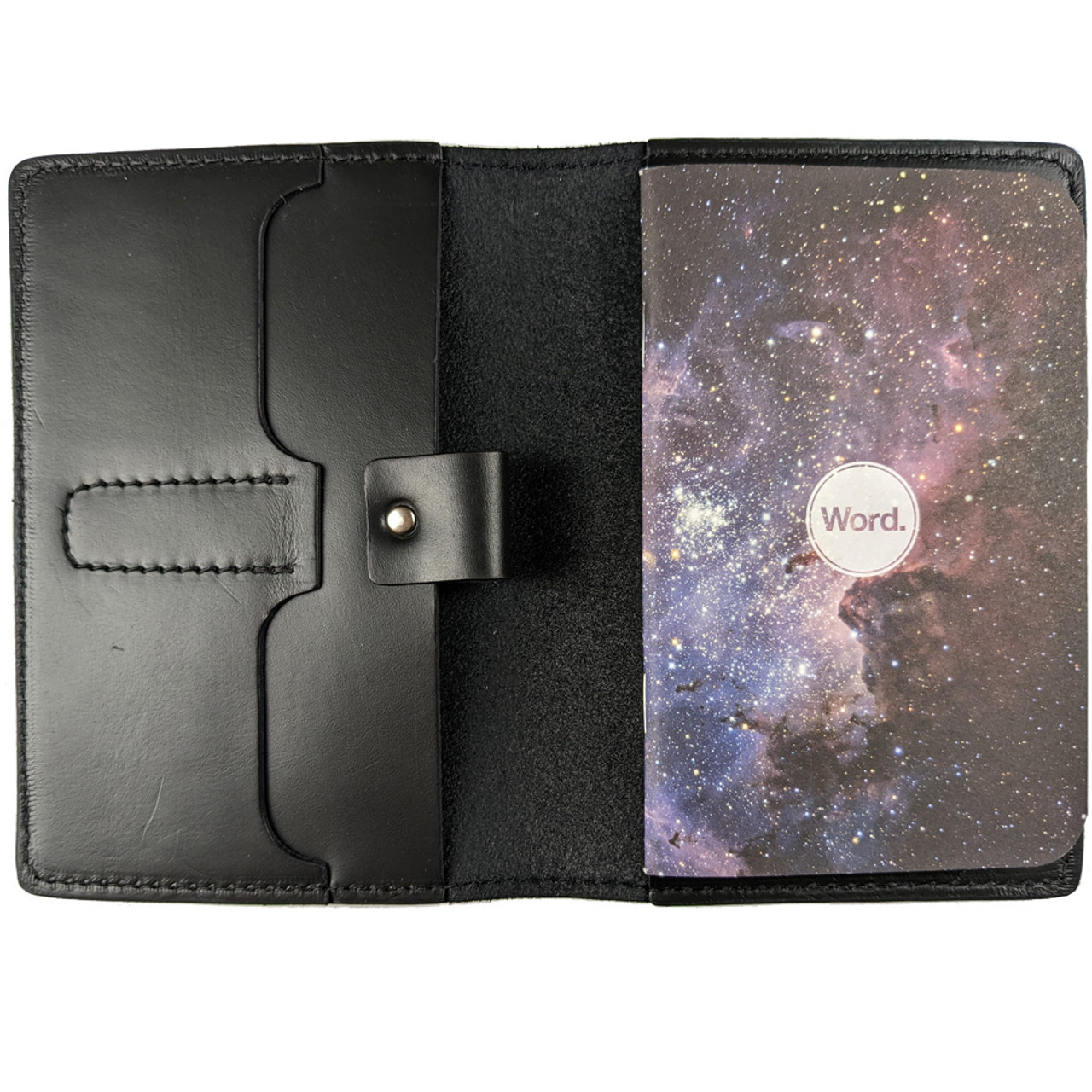 Memo Book Cover in Black Leather from Coal Creek. Fits  Word. Notebooks