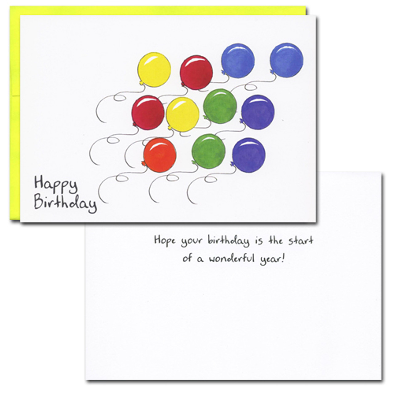 Balloon Race Birthday Card with text “Happy Birthday”
Inside reads: Hope your Birthday is the start of a wonderful year
