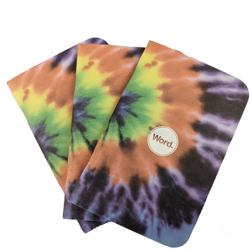 Word. Tie Dye Notebooks Pack of 3. Made in the USA