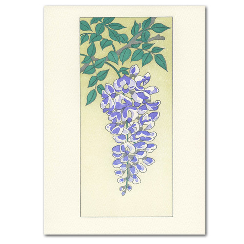 Saturn Press All Occasion Card Wisteria Cover shows an illustration of wisteria flowers drawn in purples and greens.