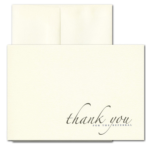 Business Referral Thank You - Formal. Cover reads: Thank you for the referral