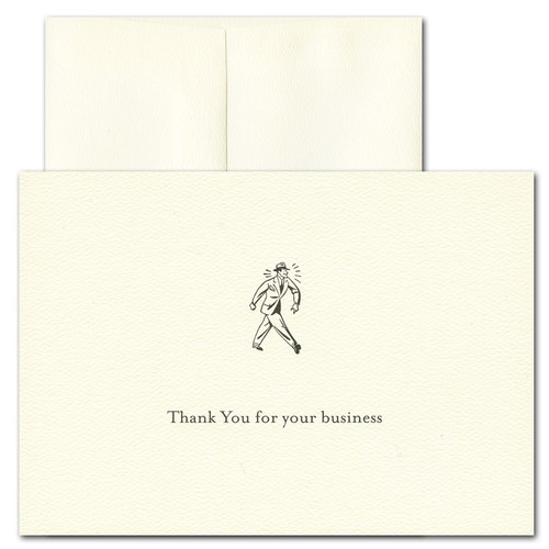 Business Thank You Card - Retro. Vintage advertising illustration and the words: Thank you for you business