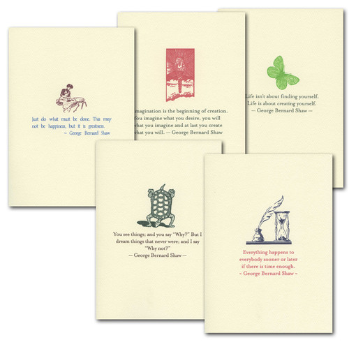 Boxed Quotation Cards  Shaw Quotations Assortment Vintage drawings with old fashioned typeface with timeless quotes from George Bernard Shaw
