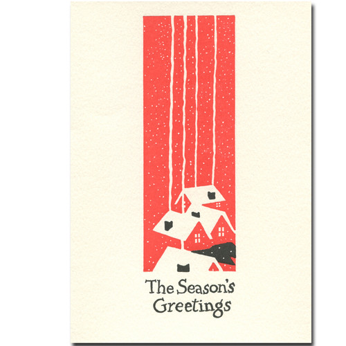 Chimneys card from Saturn Press. Cover reads: The season's greetings