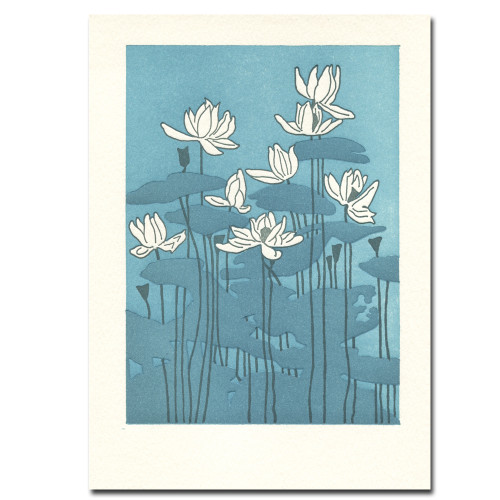 Saturn Press Letterpress Card: Water Lilies