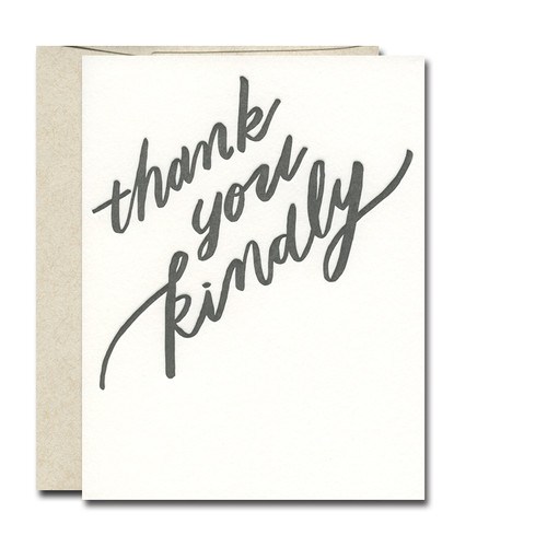 Thank You Kindly Letterpress Card from Ink Meets Paper