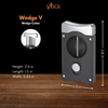 Caseti Wedge V Cigar Cutter - Black - CACU137BK