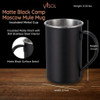 Visol Matte Black Camp Moscow Mule Mug - VAC387BK