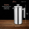 Visol Dasha Stainless Steel 24 oz Double Wall Coffee Press - VAC389