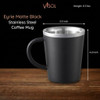 Visol Eyrie Matte Black Stainless Steel Coffee Mug - VAC420
