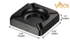Visol Heavyweight Black Matte Metal Cigar Ashtray - VASH409BK