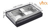 Visol Stadium Dard Wood and Metal Rectangular Cigar Ashtray - VASH423