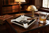 Visol Festus Large Cigar Ashtray - Matte Black and Gold - VASH432GD