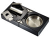 Visol Bremen Black Lacquer Folding Cigar Ashtray with Cutter and Punch - VASH712
