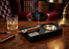 Visol Bremen Black Lacquer Folding Cigar Ashtray with Cutter and Punch - VASH712