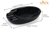 Visol Bradford Black Ceramic Cigar Ashtray For Patio Use - VASH715