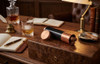 Visol Carlos Jr. 3-cigar Travel Humidor - Polished Black with Copper Top - VCASE465