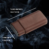 Visol Burgos Brown Leather Cigar case - Holds 3 Cigars - VCASE466BR