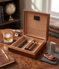 Visol Brown Leather Madrid Cigar Humidor with Embedded Digital Hygrometer - VCASE470BR