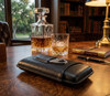 Visol Legendary Black Genuine Leather Cigar Case with Cutter - VCASE475BK