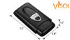 Visol Legendary Black Genuine Leather Cigar Case with Cutter - VCASE475BK