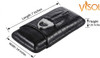 Visol Lincoln Black Leather 3 Finger Cigar Case With Cigar Cutter - VCASE512