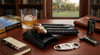 Visol Lincoln Black Leather 3 Finger Cigar Case With Cigar Cutter - VCASE512