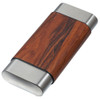 Visol Carver Natural Wood and Stainless Steel Cigar Case - 3 Cigars - VCASE737